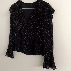 Sanctuary black and gold blouse. Small.